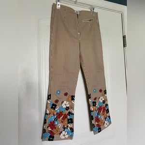 Urban Outfitters Striped Floral Flare Pant